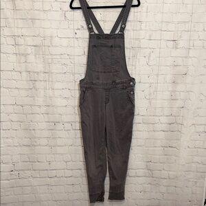 Hollister Charcoal Gray Denim Overalls Jumpsuit